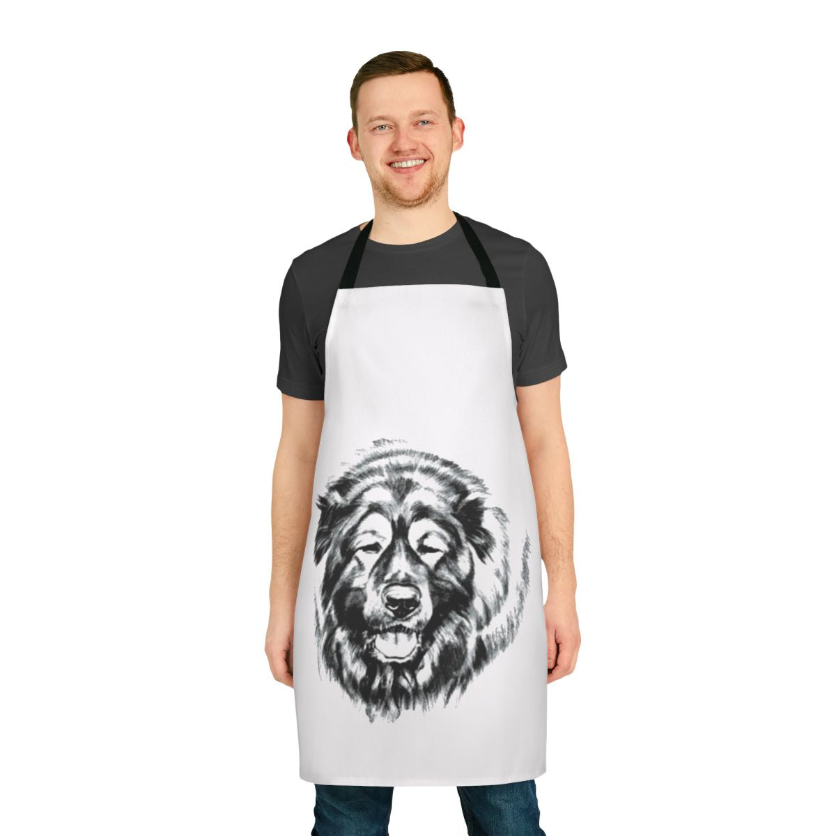 Caucasian Shepherd dog breed featured on a durable, high-quality apron