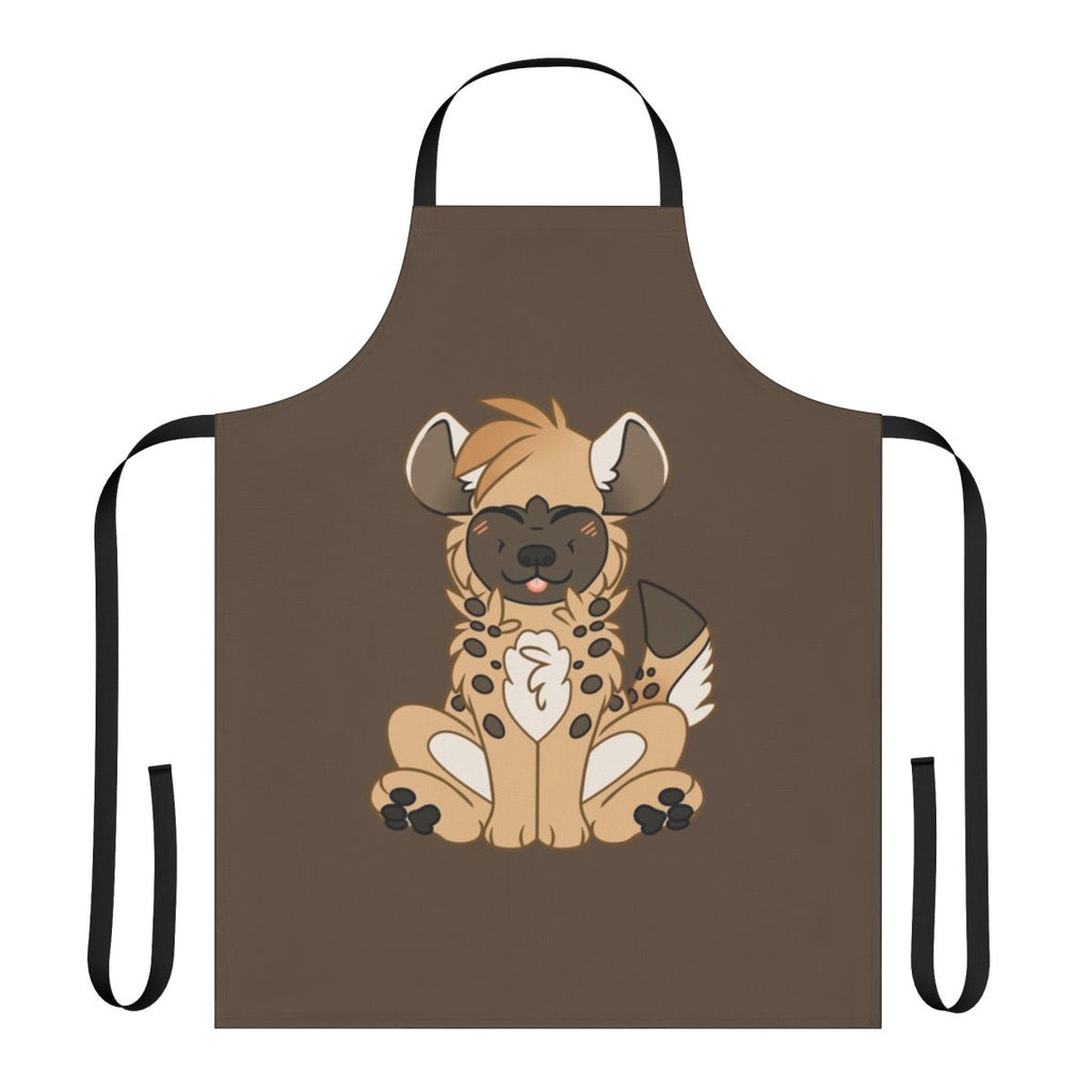 Illustration of a cute, smiling chibi hyena wearing an apron
