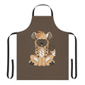 Illustration of a cute, smiling chibi hyena wearing an apron