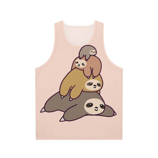 Adorable chibi sloth stack unisex tank top