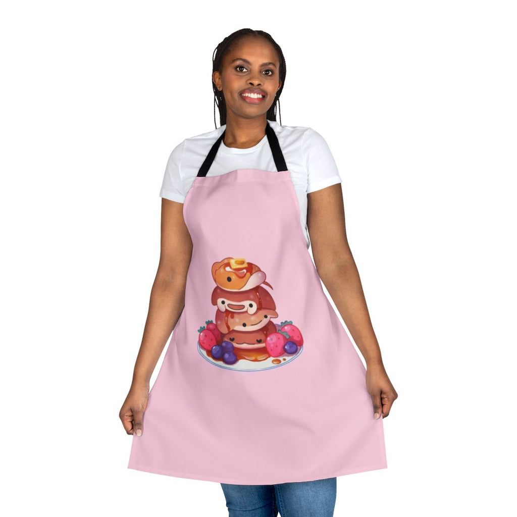 Fluffy sea pancake-patterned apron featuring a cute cownose ray design