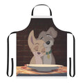Apron featuring illustrated dogs in a playful, loving design
