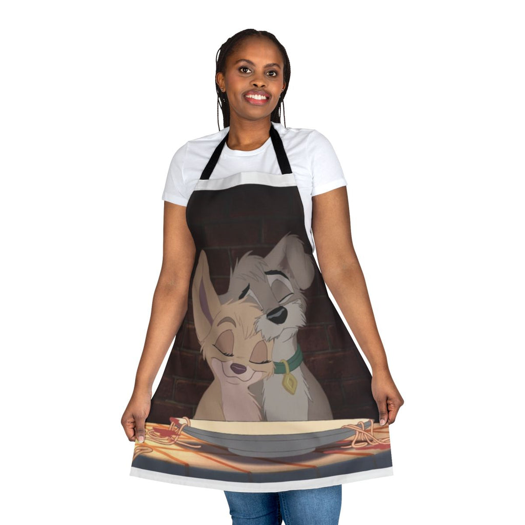 Apron featuring illustrated dogs in a playful, loving design