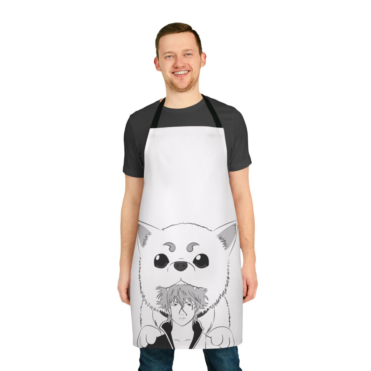 Charming apron featuring the beloved Dog God character from the popular anime Gintama