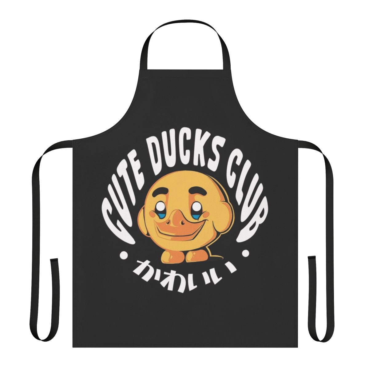 Charming apron featuring a flock of cute, mini duck illustrations