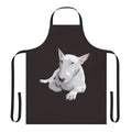 A high-quality apron featuring an artistic design of an English Bull Terrier, perfect for dog owners and enthusiasts.