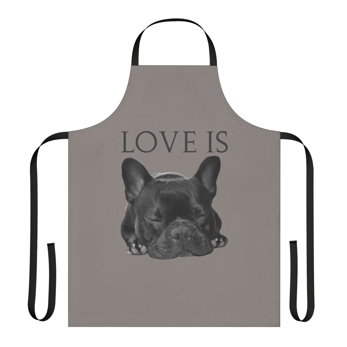 Stylish black and white french bulldog apron with a cute design for dog owners