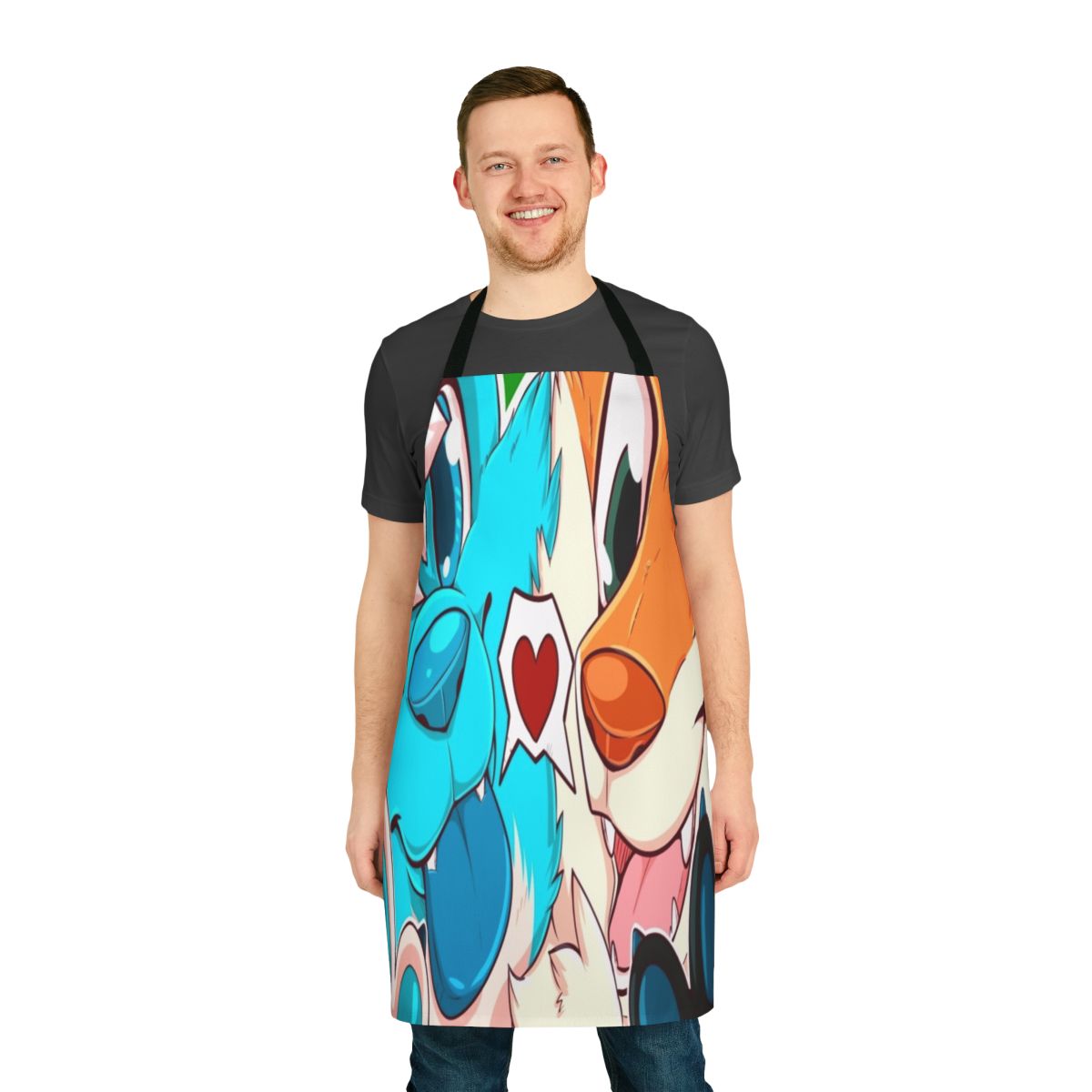 Squishy face cartoon animal apron with furry and chibi designs