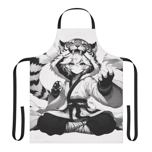 A whimsical apron featuring a playful, anthropomorphic animal design