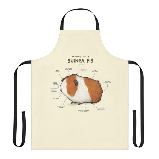 Apron featuring an anatomical illustration of a guinea pig