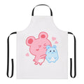 Illustration of two cute, cartoon hamsters on a pastel-colored apron