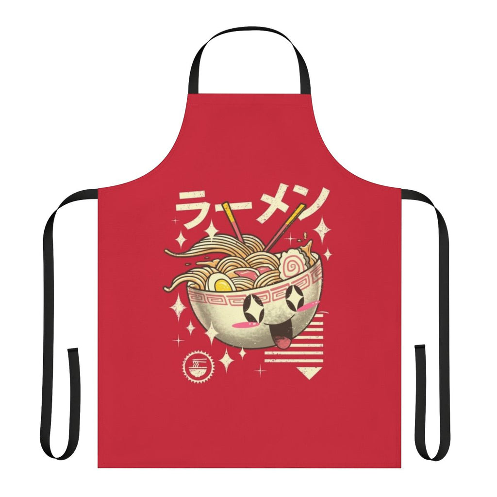 Charming kawaii ramen-themed apron for the kitchen