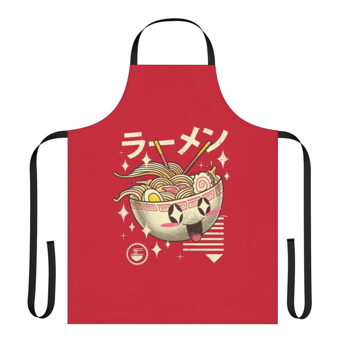 Charming kawaii ramen-themed apron for the kitchen