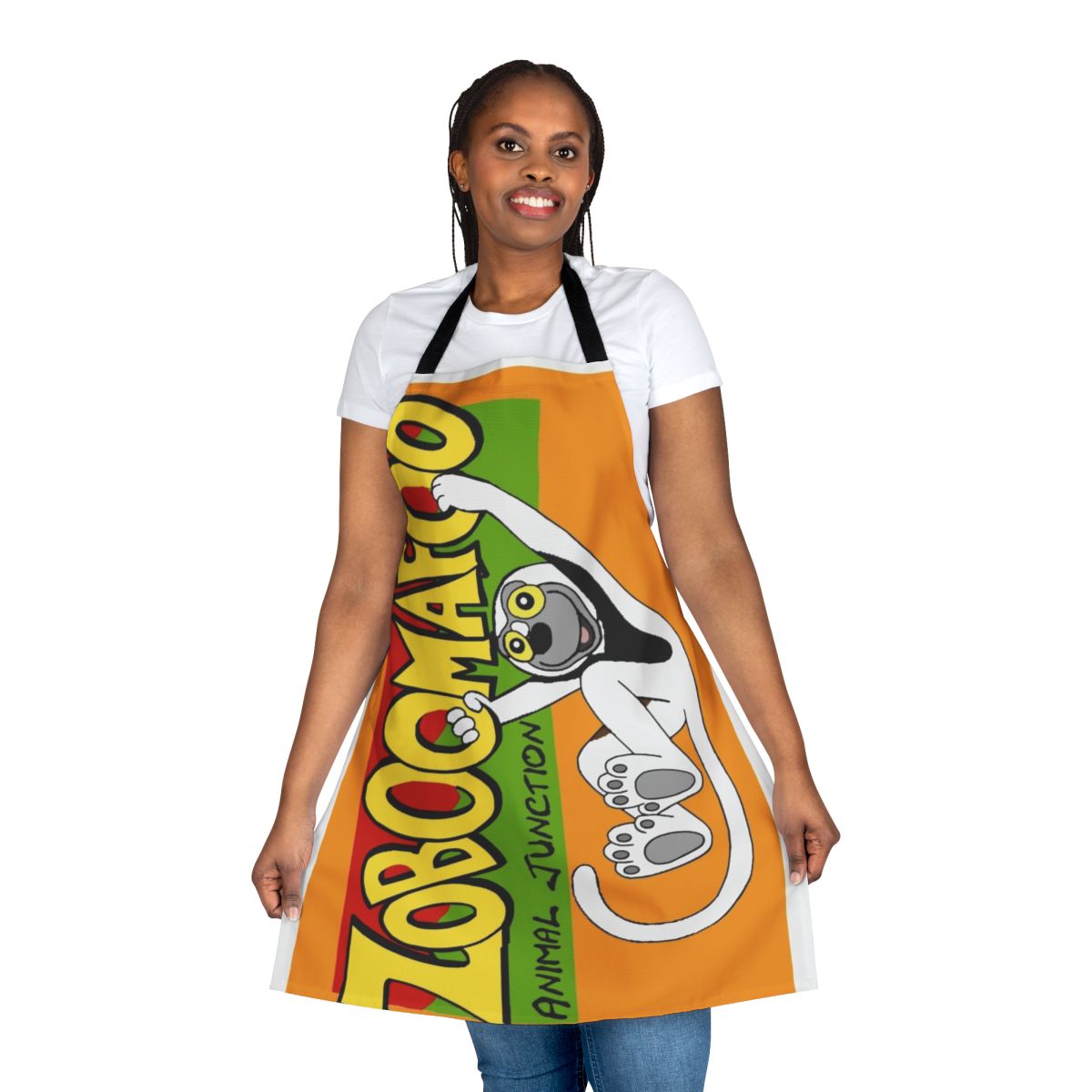 Zoboomafoo-inspired apron featuring a lemur design for kids