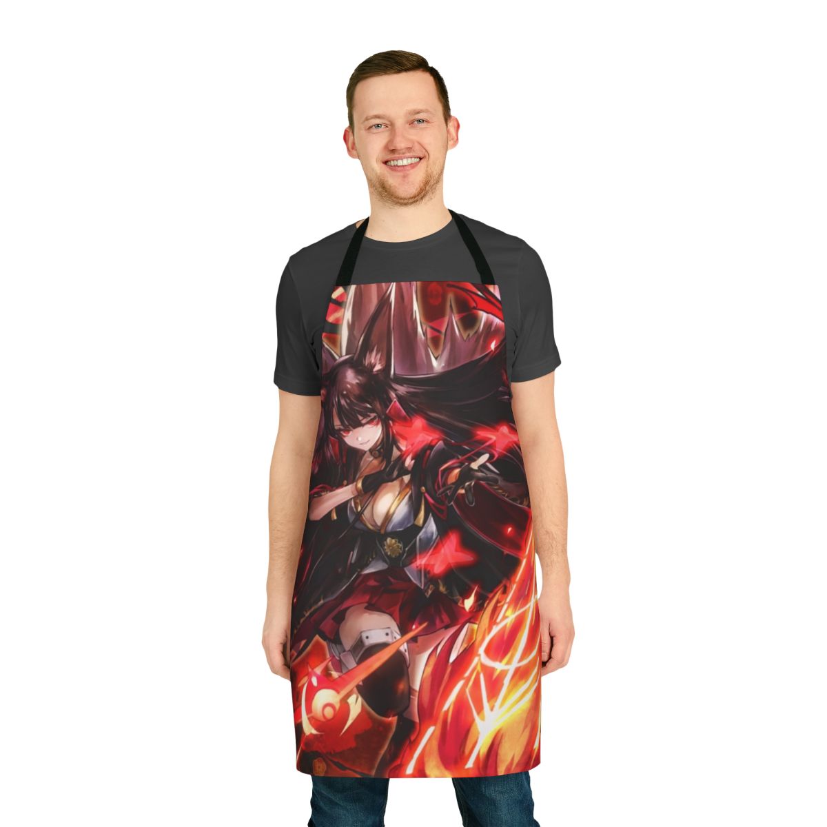 Stylish anime-themed apron featuring a cute kitsune design