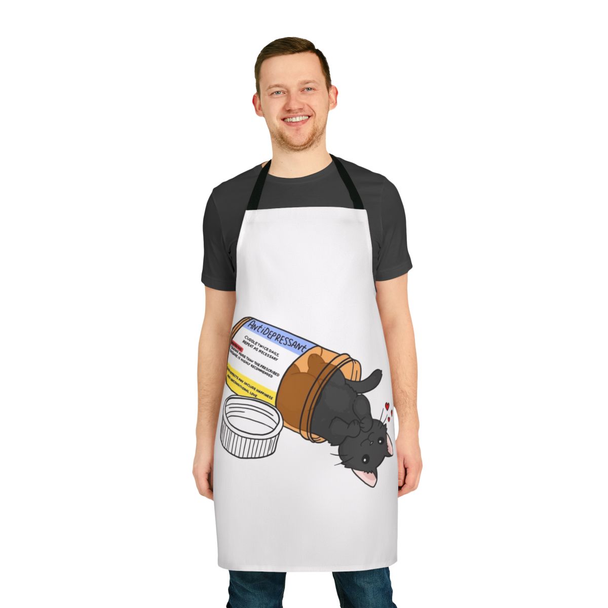 Adorable kitty apron with cartoon design for a mood-lifting experience