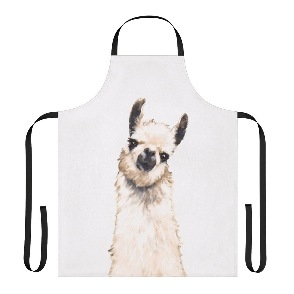 Llama-patterned apron with cute animal design