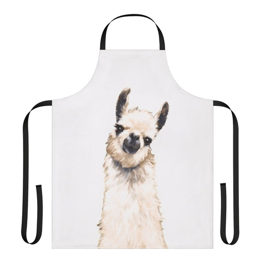 Llama-patterned apron with cute animal design