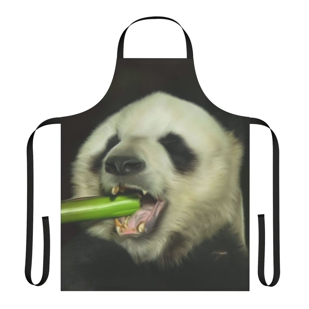 Panda bear design printed on a high-quality apron for cooking and kitchen use