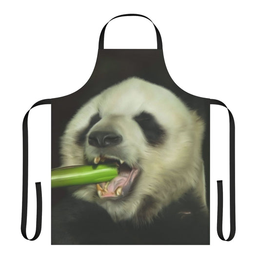 Panda bear design printed on a high-quality apron for cooking and kitchen use