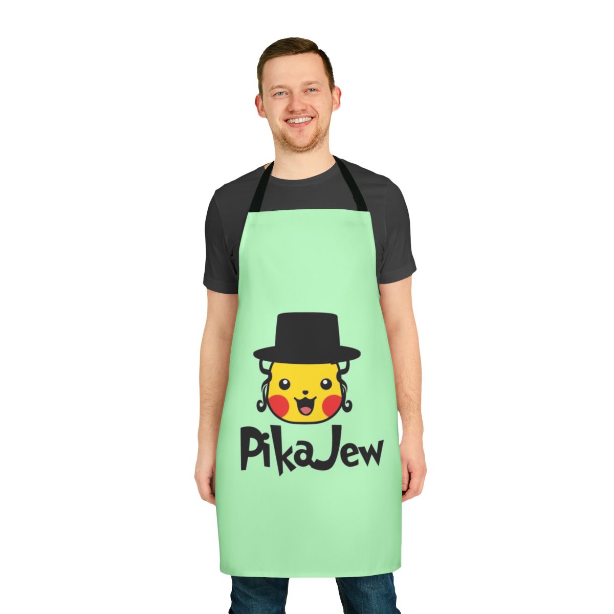Pikachu-themed apron with cute cartoon design