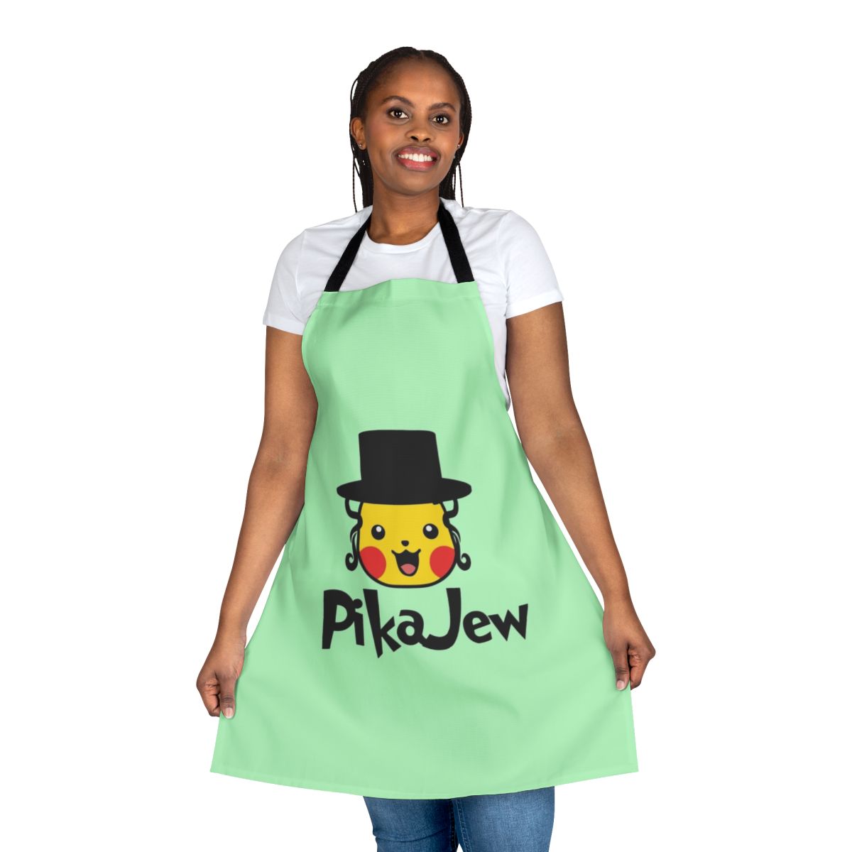 Pikachu-themed apron with cute cartoon design