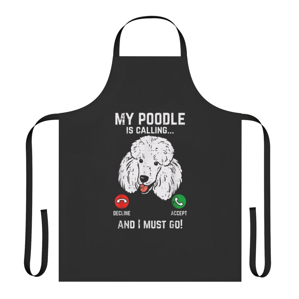 Funny apron with a poodle design for poodle owners and dog lovers