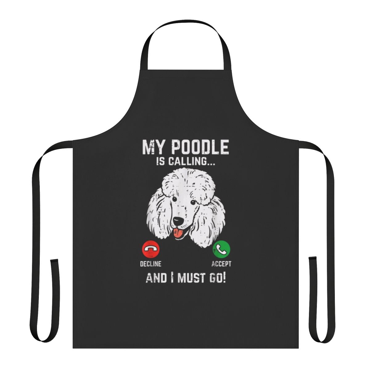 Funny apron with a poodle design for poodle owners and dog lovers