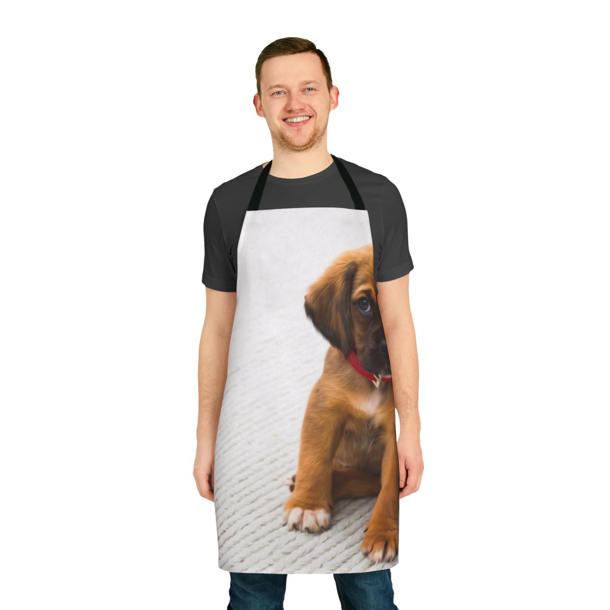 Cute and fluffy apron featuring adorable puppy dogs for pet and animal lovers
