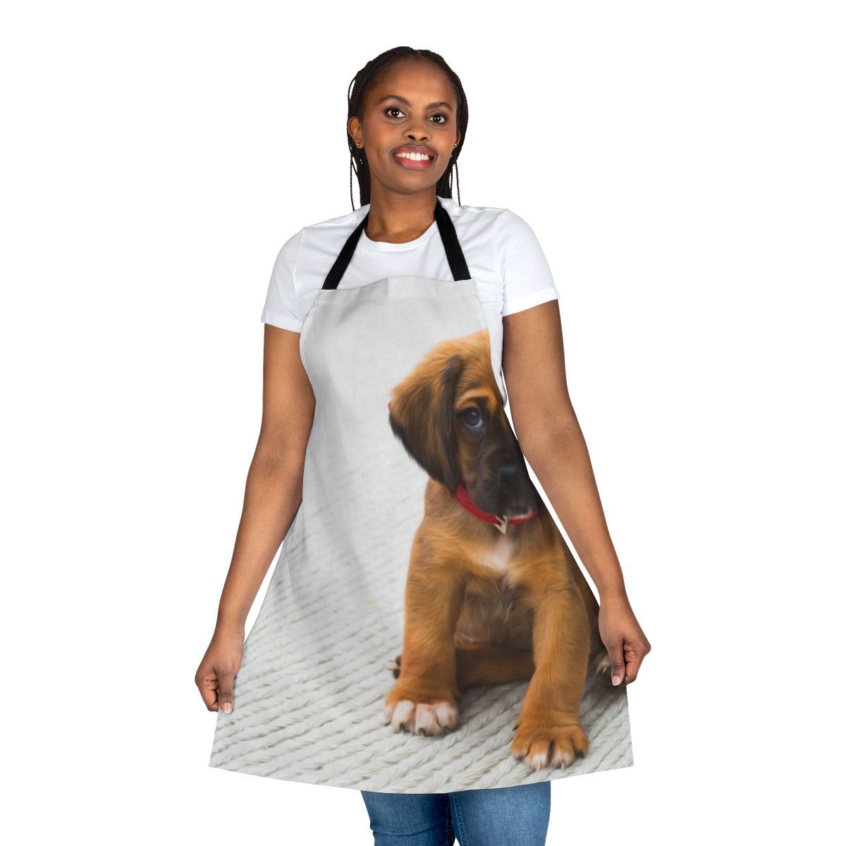 Cute and fluffy apron featuring adorable puppy dogs for pet and animal lovers
