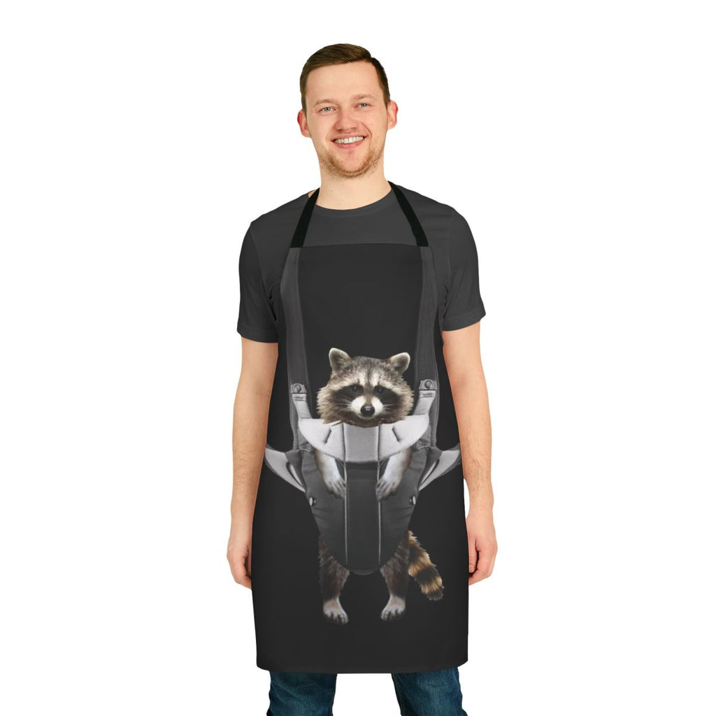 Raccoon whisperer apron featuring a playful raccoon design