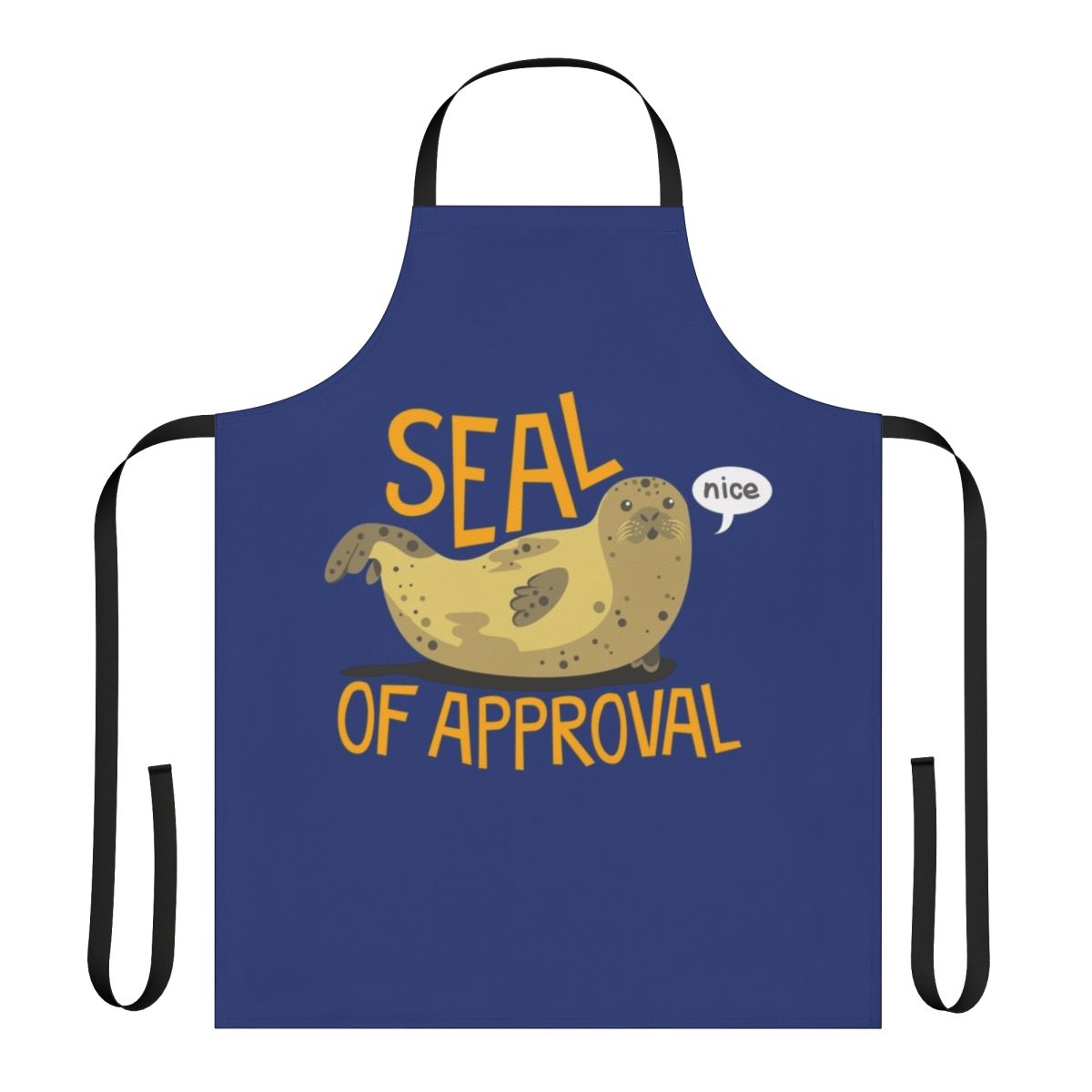 Illustration of a seal printed on a high-quality apron