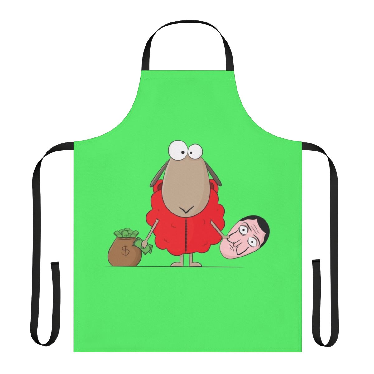 Sheep-themed apron inspired by the popular Netflix series Money Heist