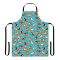 Shiba Inu Apron with Cute Blue Dog Pattern