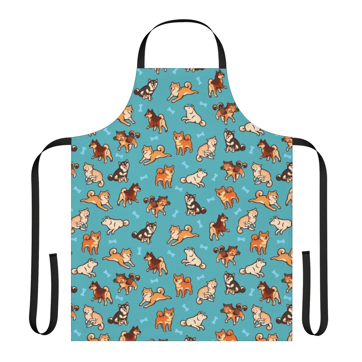 Shiba Inu Apron with Cute Blue Dog Pattern