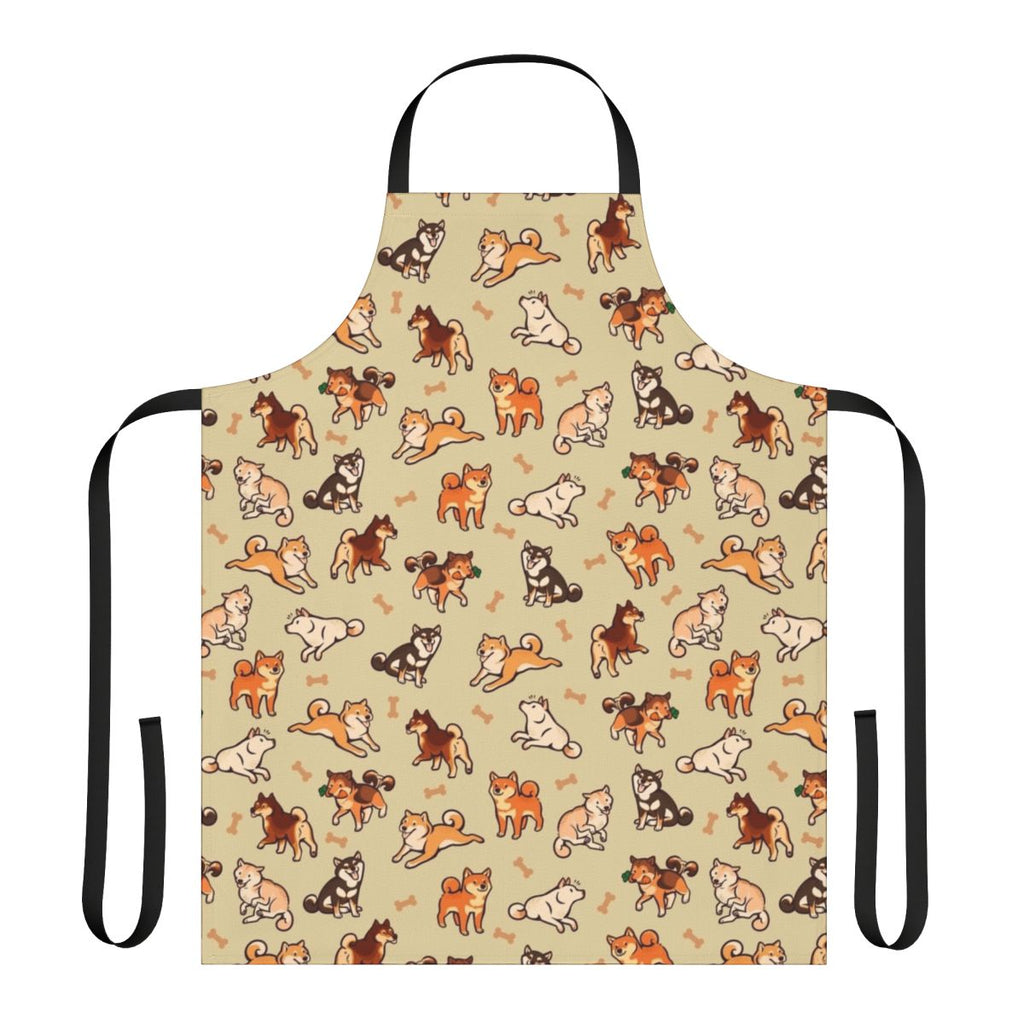 Shiba Inu breed dog print on a yellow apron