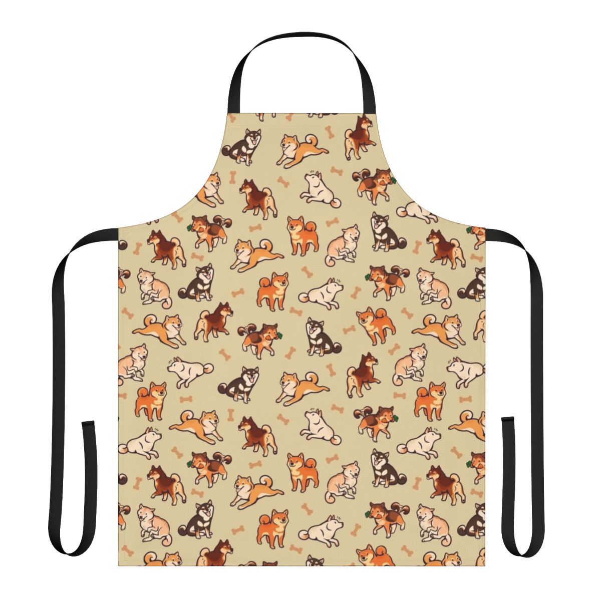 Shiba Inu breed dog print on a yellow apron