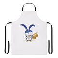 Cute snowball-themed apron with a superhero rabbit design