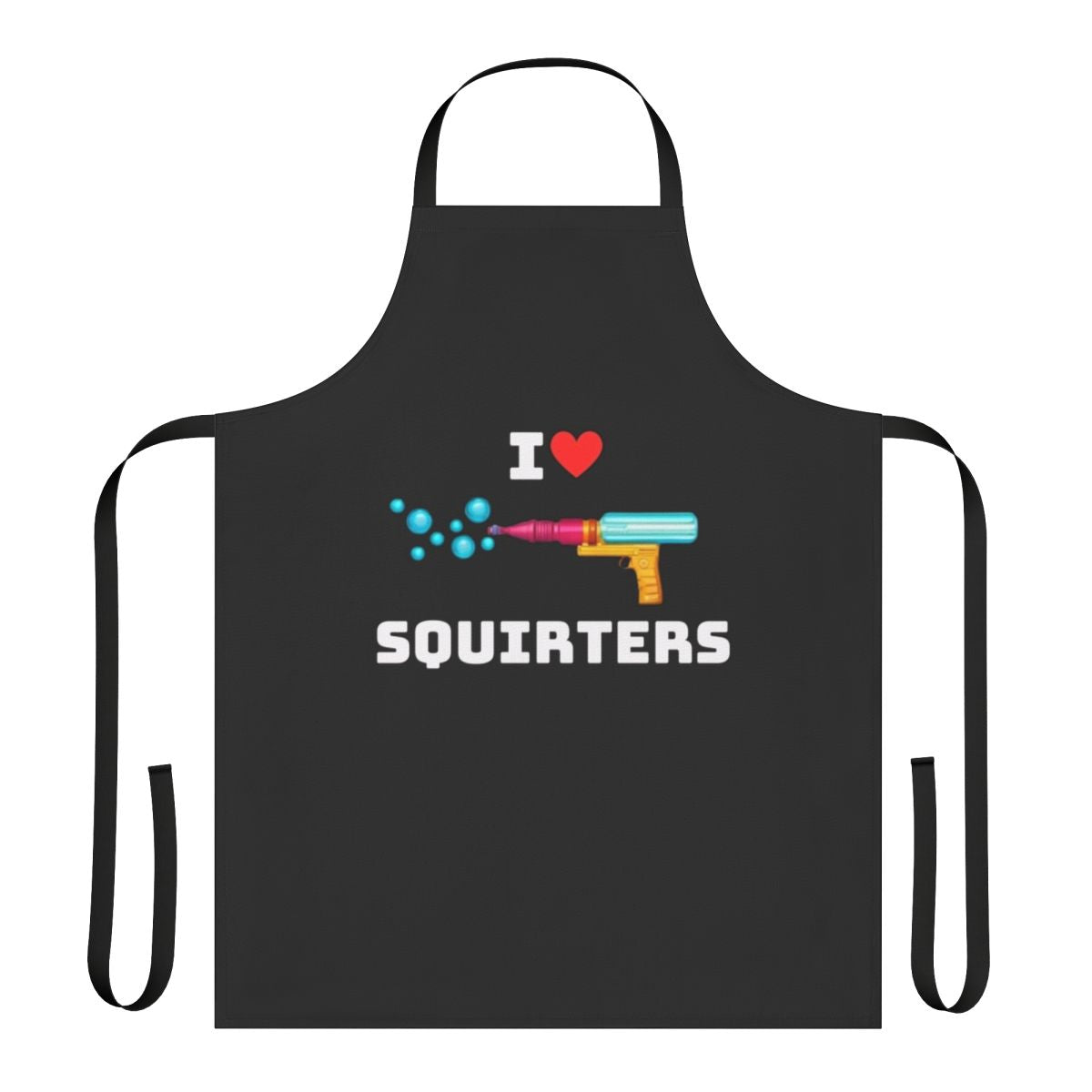 Apron featuring a playful squirrel design with the text "I Love Squirters"