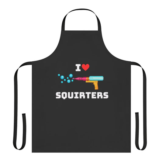 Apron featuring a playful squirrel design with the text "I Love Squirters"