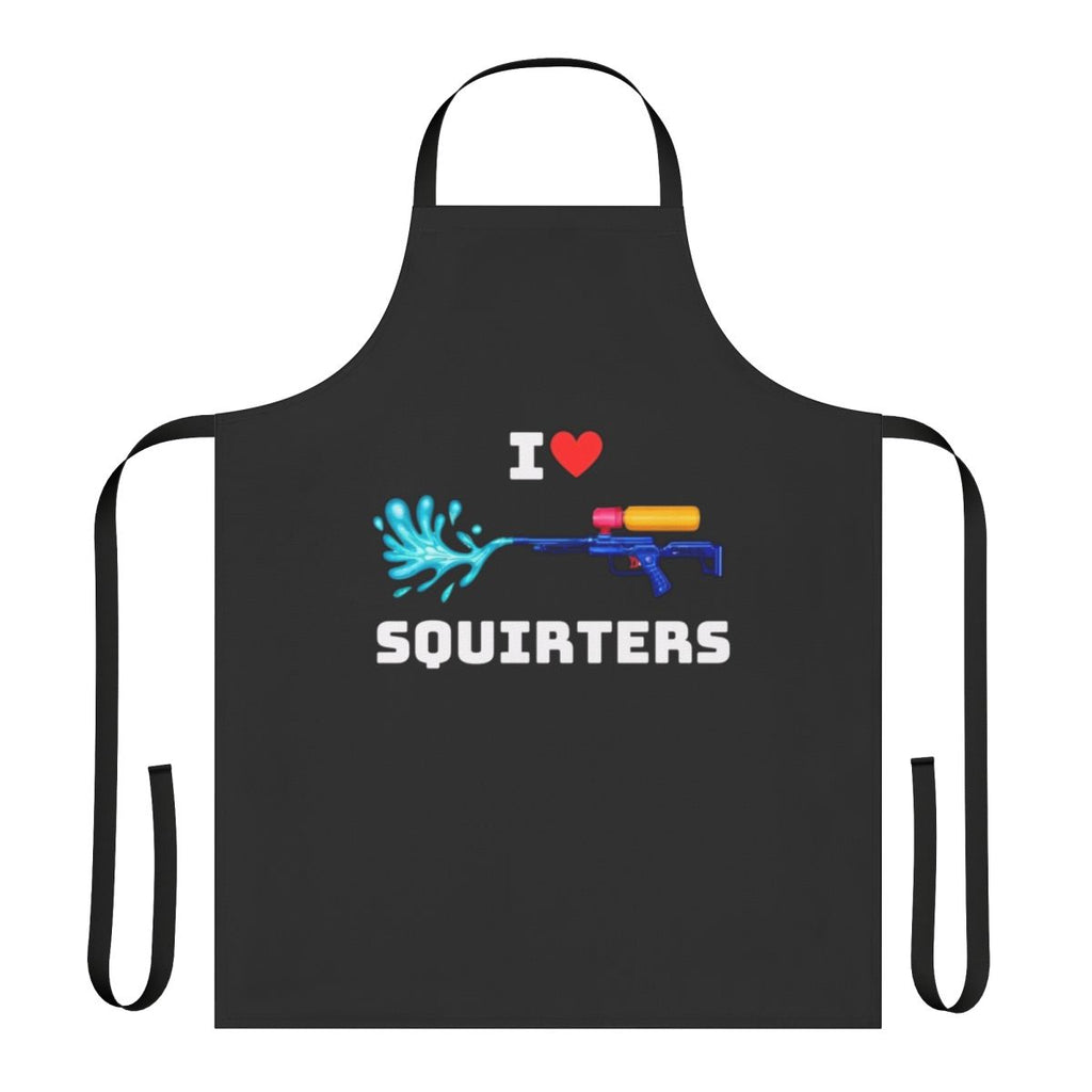 Apron with a playful squirrel and heart design
