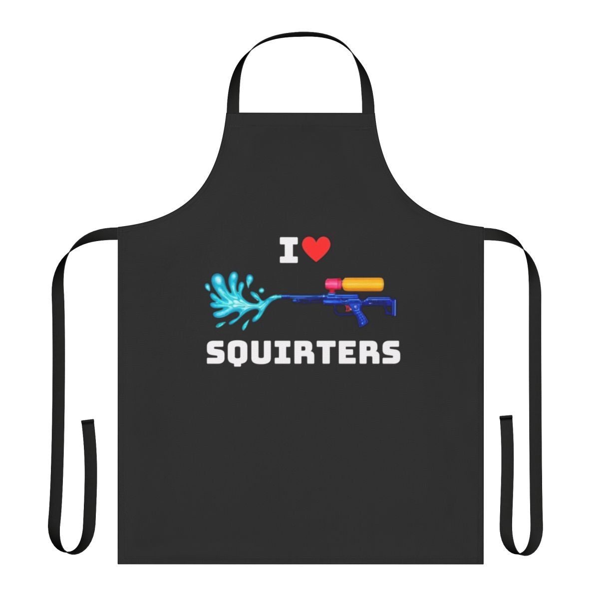 Apron with a playful squirrel and heart design