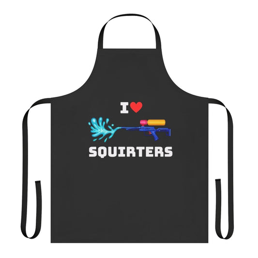 Apron with a playful squirrel and heart design