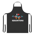 Playful apron featuring a heart and the phrase "I Love Squirters"