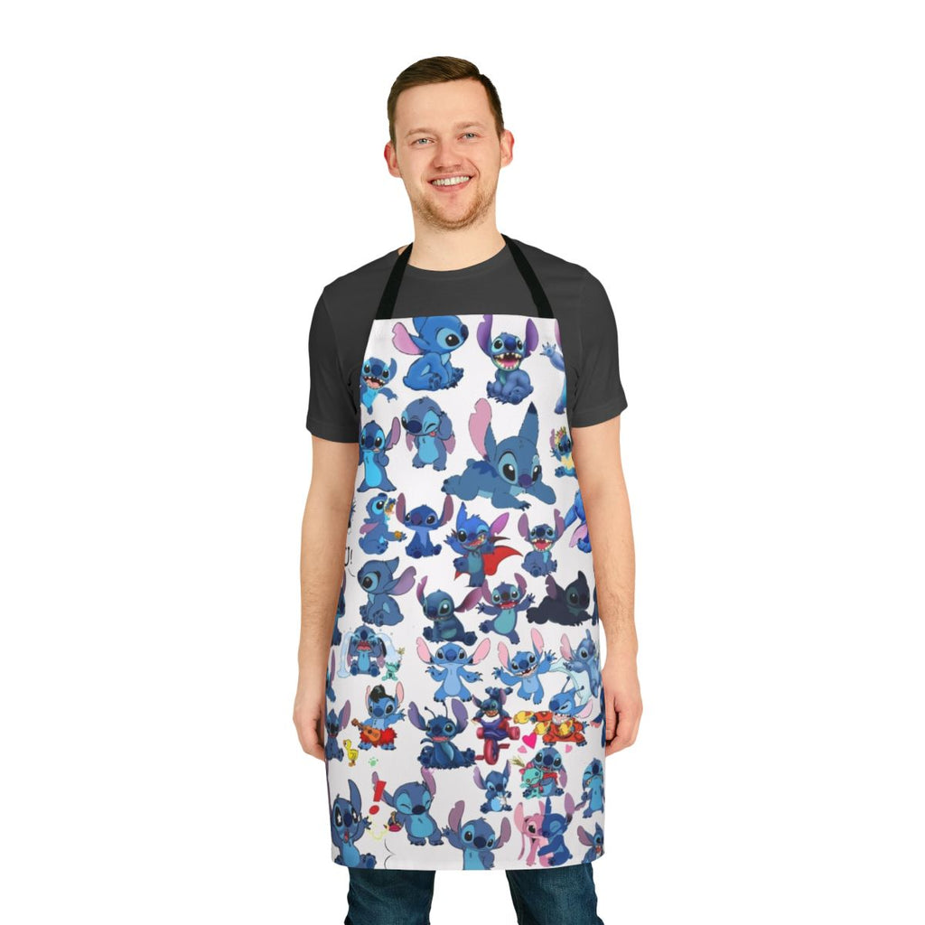 Stitch-themed apron featuring the popular blue character from the Disney movie Lilo and Stitch
