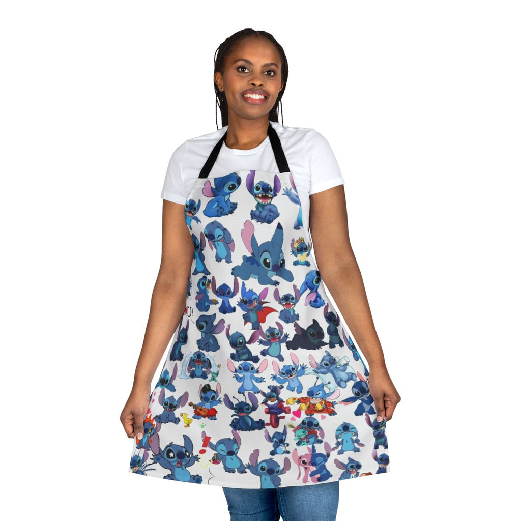 Stitch-themed apron featuring the popular blue character from the Disney movie Lilo and Stitch