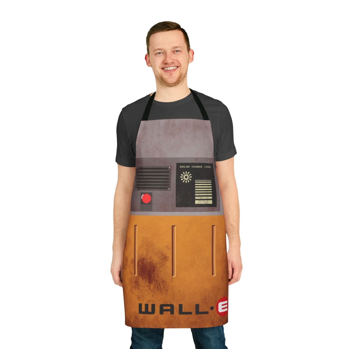 Stylish apron featuring the beloved robot character Wall-E from the Pixar film