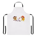 Whimsical apron featuring dancing wild monsters and wolves from the classic children's book "Where the Wild Things Are"