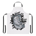 Illustration of a wolf howling on a baby apron