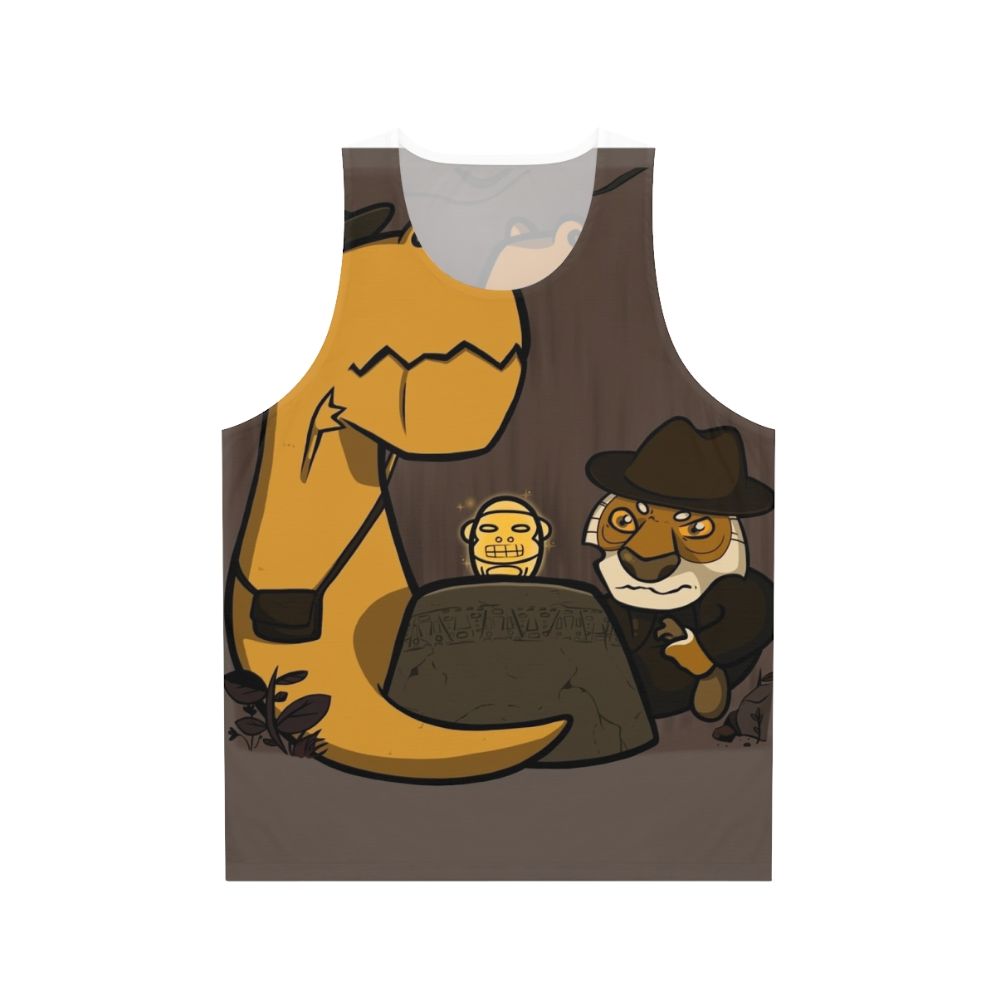Adventurous dinosaur and tiger printed on a unisex tank top
